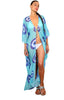 Evil Eye / Aqua  - Side Drape Kaftan