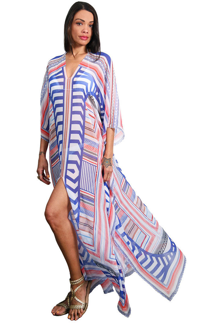 Liberty Art Deco - Slit Maxi Poncho Liberty Art Deco - Slit Maxi Poncho