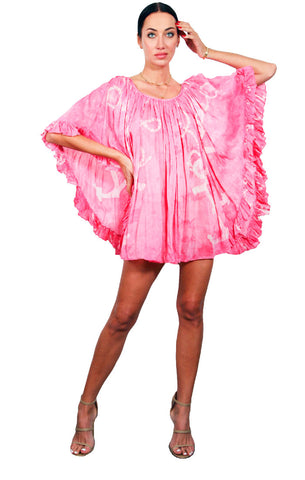 Cape Cod Ruffle Dress Cotton/Silk - Pink