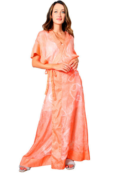 Cape Cod Wrap Robe - Peach