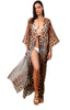 Mirrored Kitties  - Side Drape Maxi Kaftan