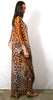 Mirrored Kitties  - Side Drape Maxi Kaftan