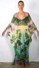 Banana Palm Shaded - Slit Maxi Kaftan