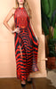 Regal Zebra - Long Slit Dress/Necklace