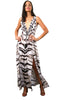 Snow Tiger - Drawstring Slit Dress