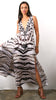 Snow Tiger - Drawstring Slit Dress