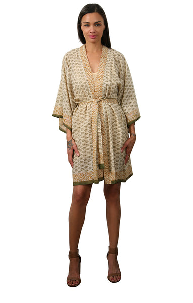 Doily - Short Kimono Cotton Robe