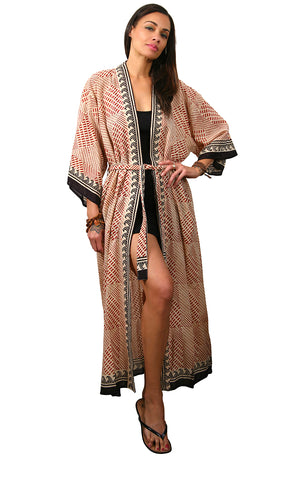 Waves - Long Kimono Cotton Robe