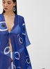 Evil Eye / Blue  - Side Drape Kaftan