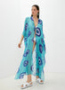 Evil Eye / Aqua  - Side Drape Kaftan