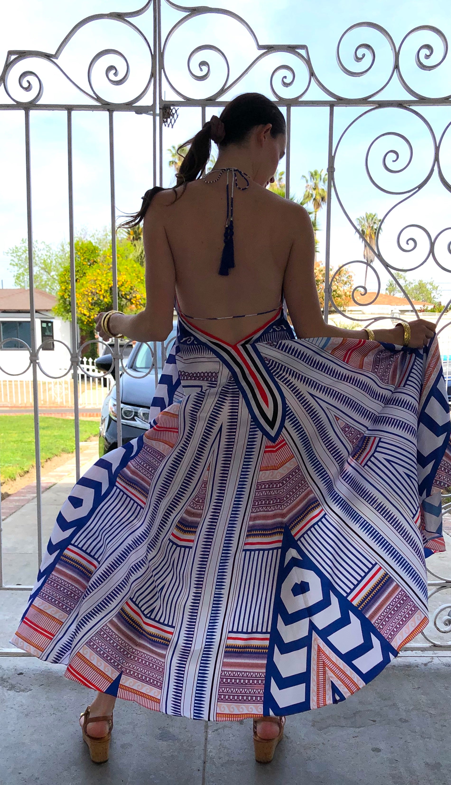 art maxi dress Art Gallery Maxi Dress Blue
