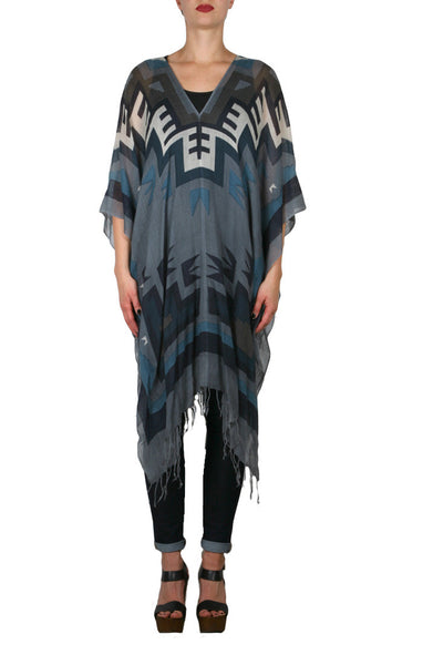 Tahoe Wool Regular Poncho - Blue Boot